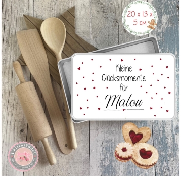 Preview: zuckersüße KEKSDOSE Plätzchendose mit Name personalisiert kleine Glücksmomente Geburtstag Weihnachten Geschenke von Lüttentüddel®